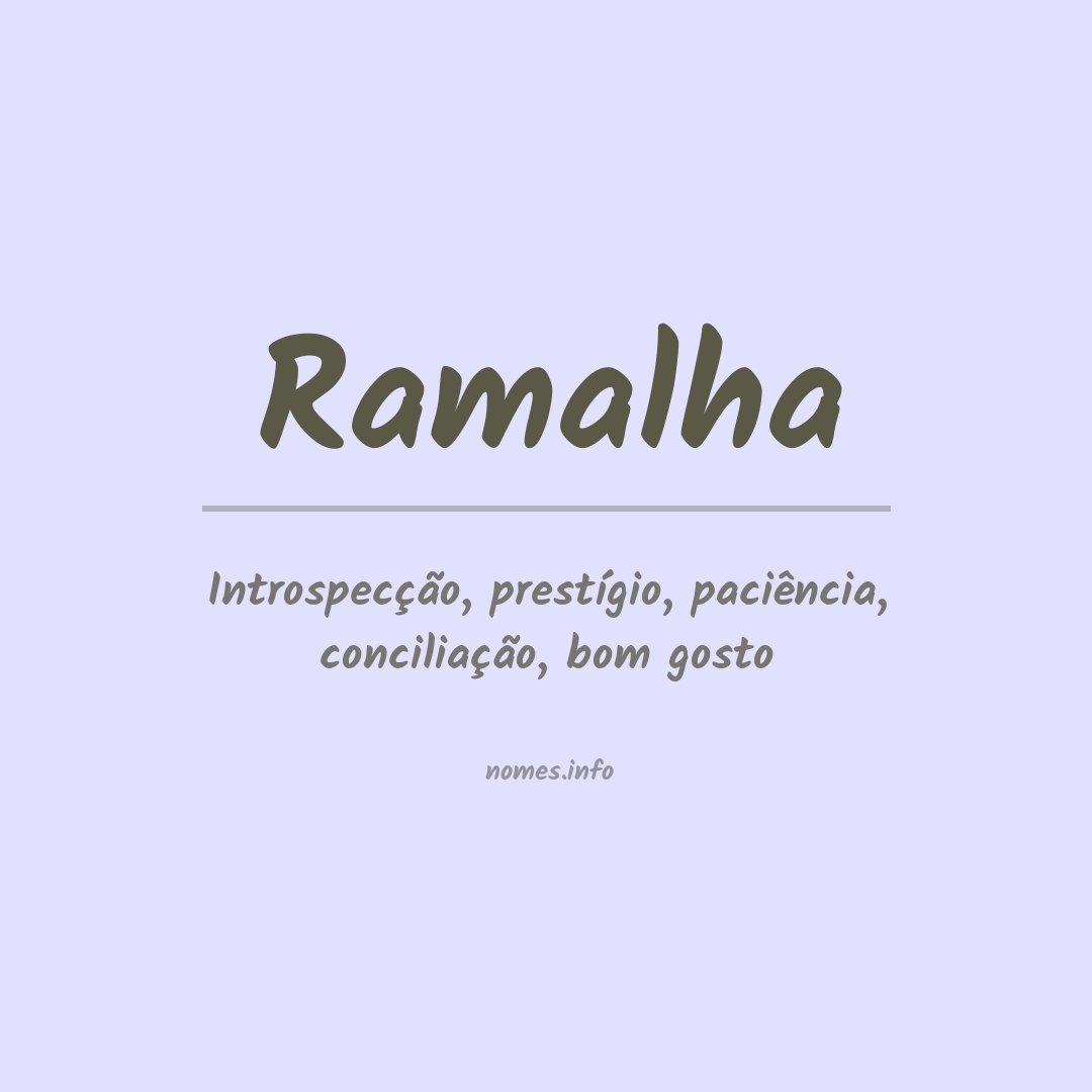 Significado do nome Ramalha
