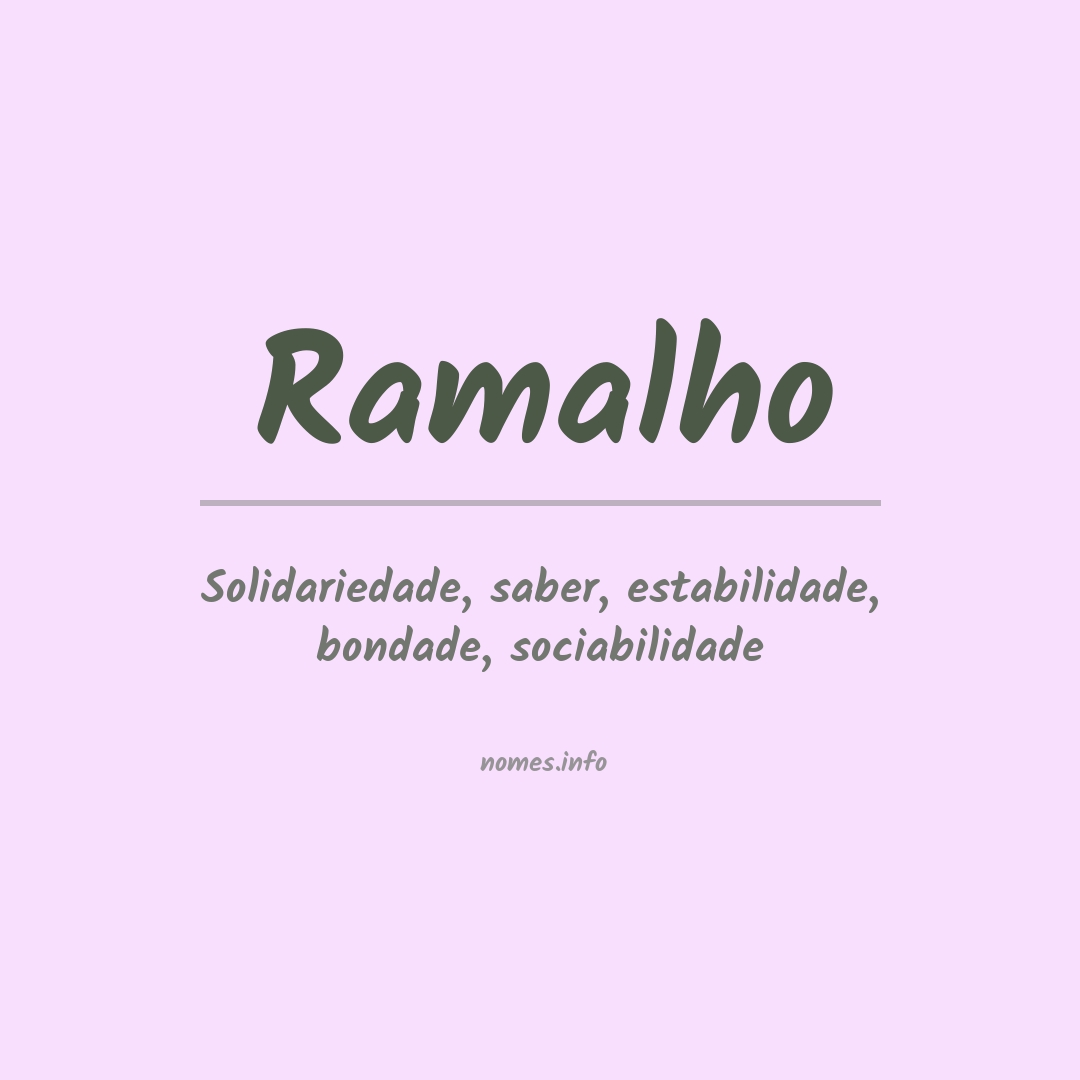 Significado do nome Ramalho