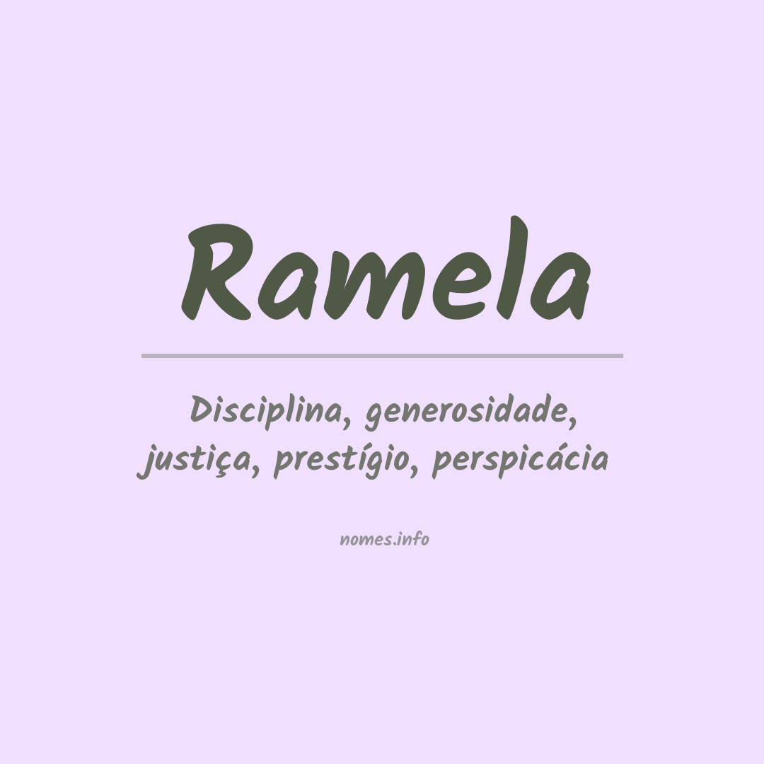 Significado do nome Ramela