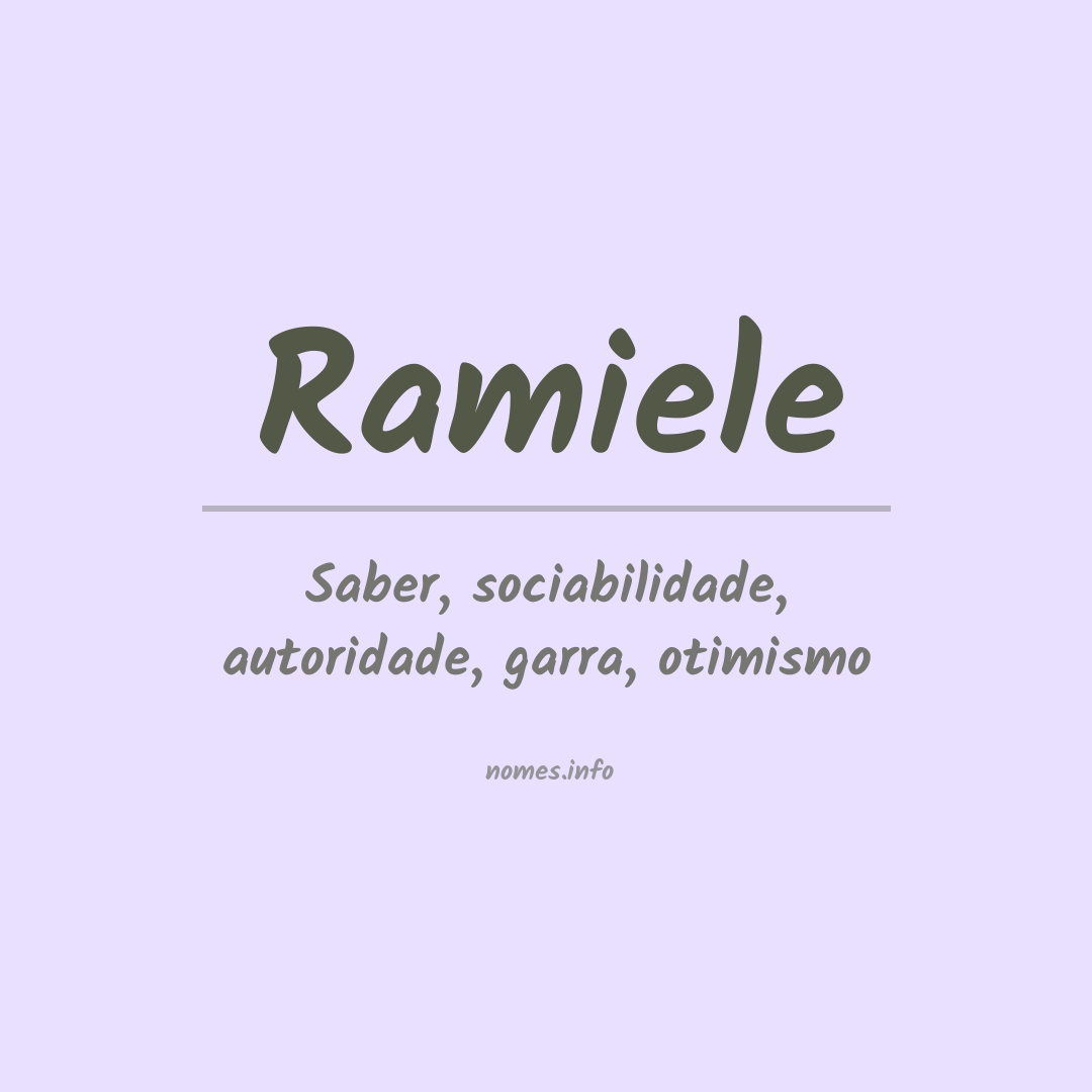 Significado do nome Ramiele