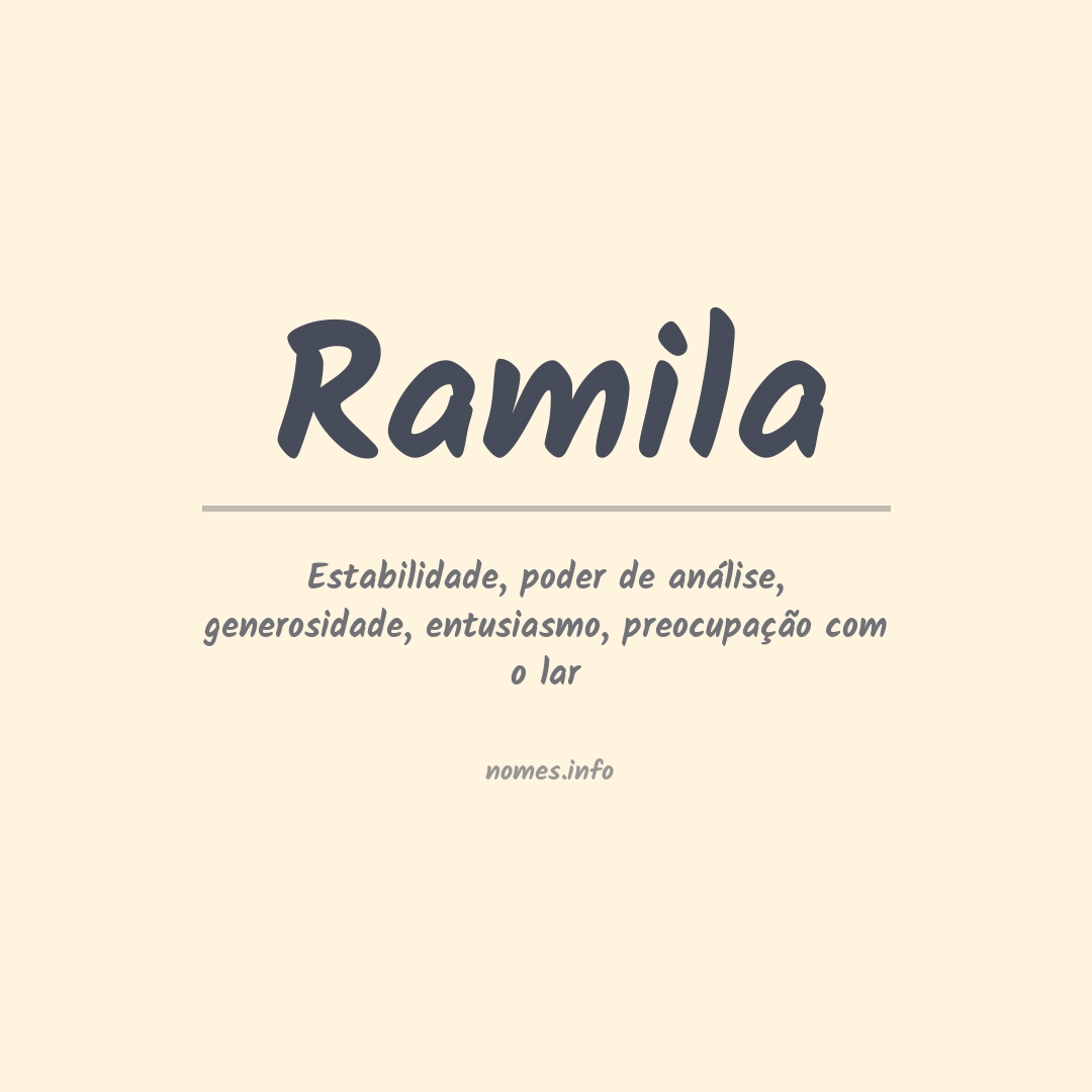 Significado do nome Ramila