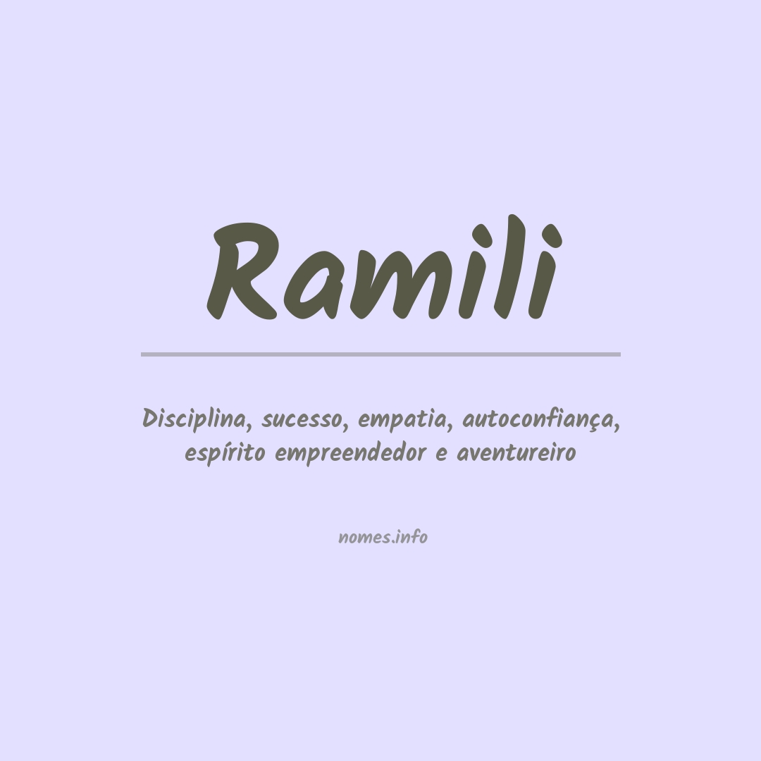 Significado do nome Ramili