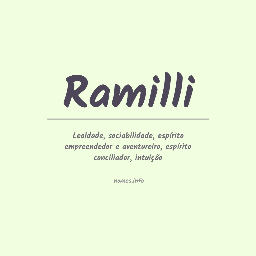 Significado do nome Ramilli