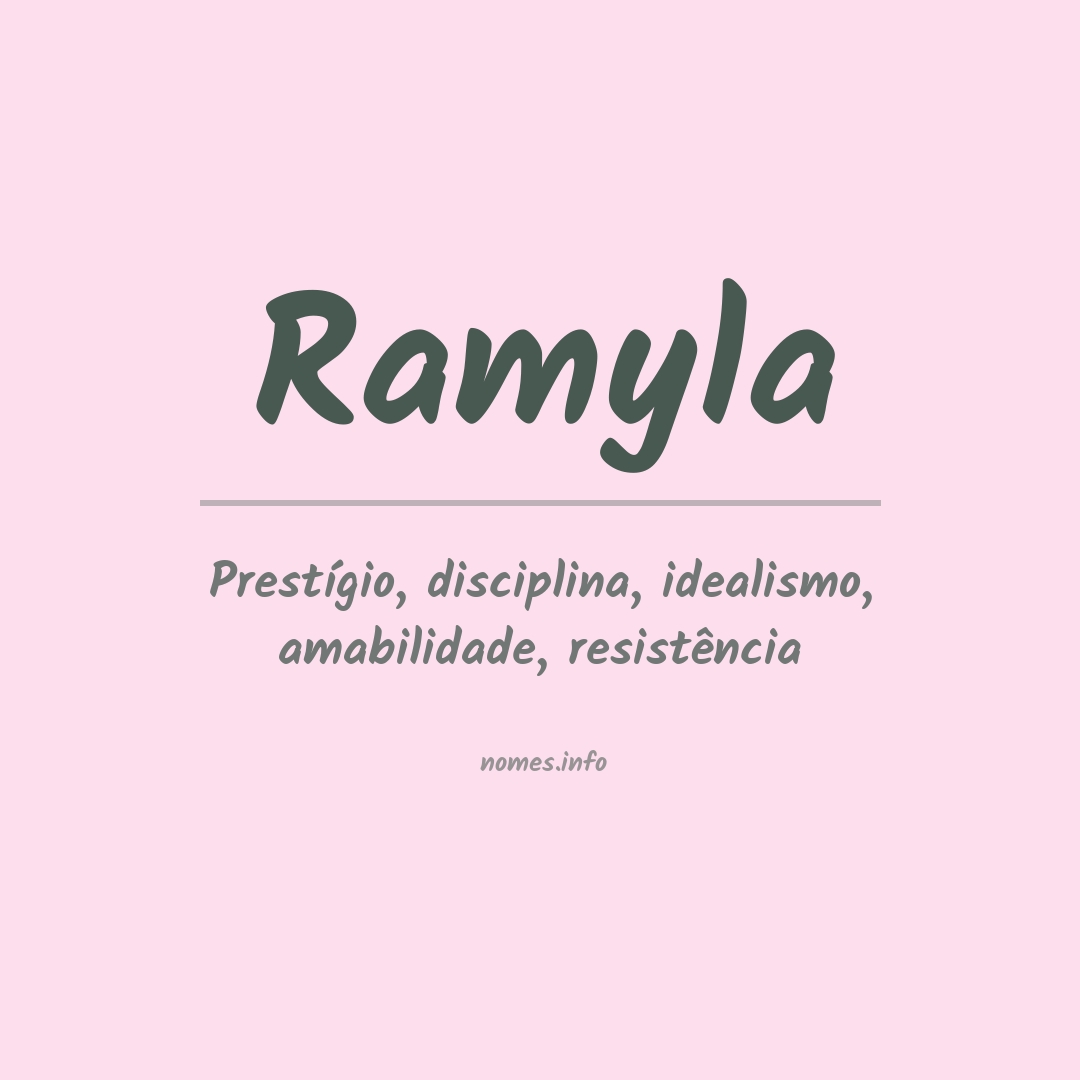 Significado do nome Ramyla