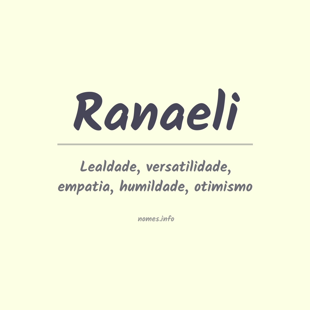 Significado do nome Ranaeli