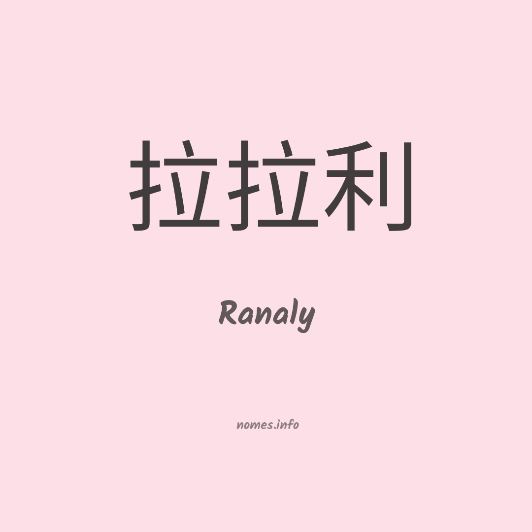 Ranaly em chinês