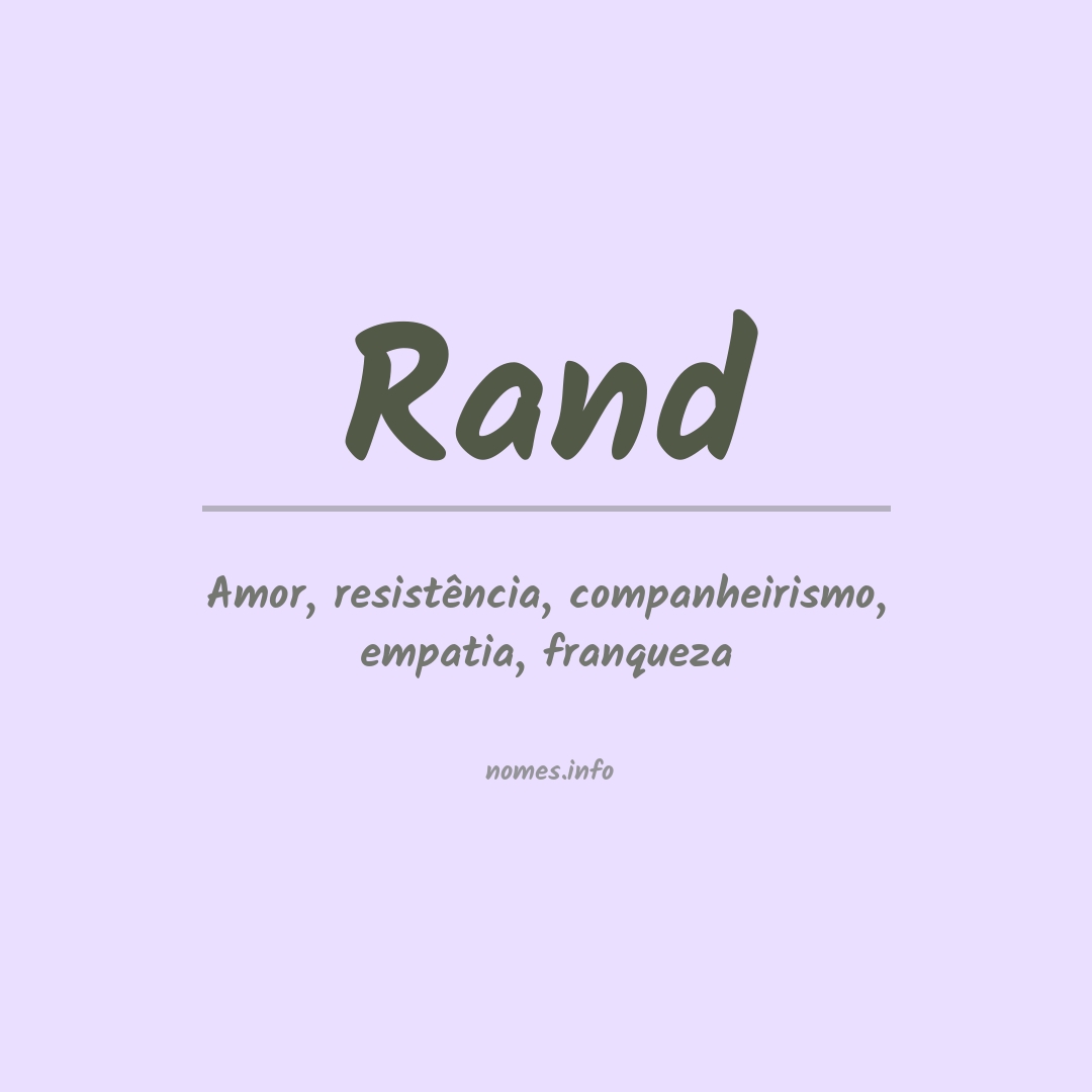 Significado do nome Rand