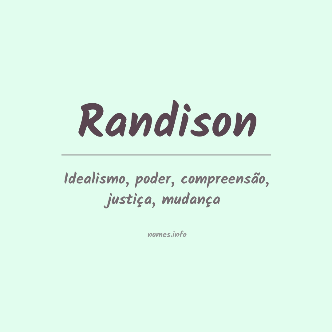 Significado do nome Randison