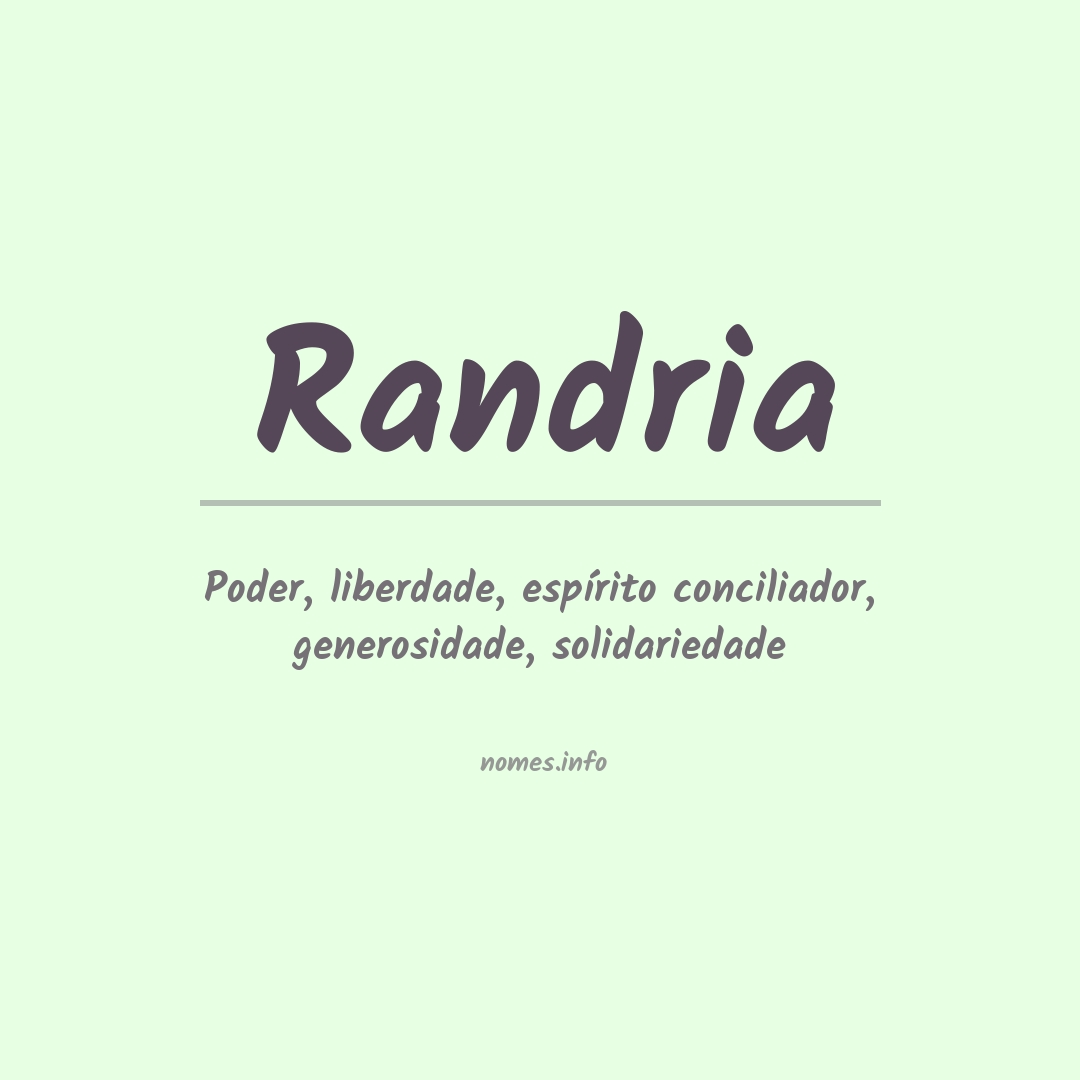 Significado do nome Randria