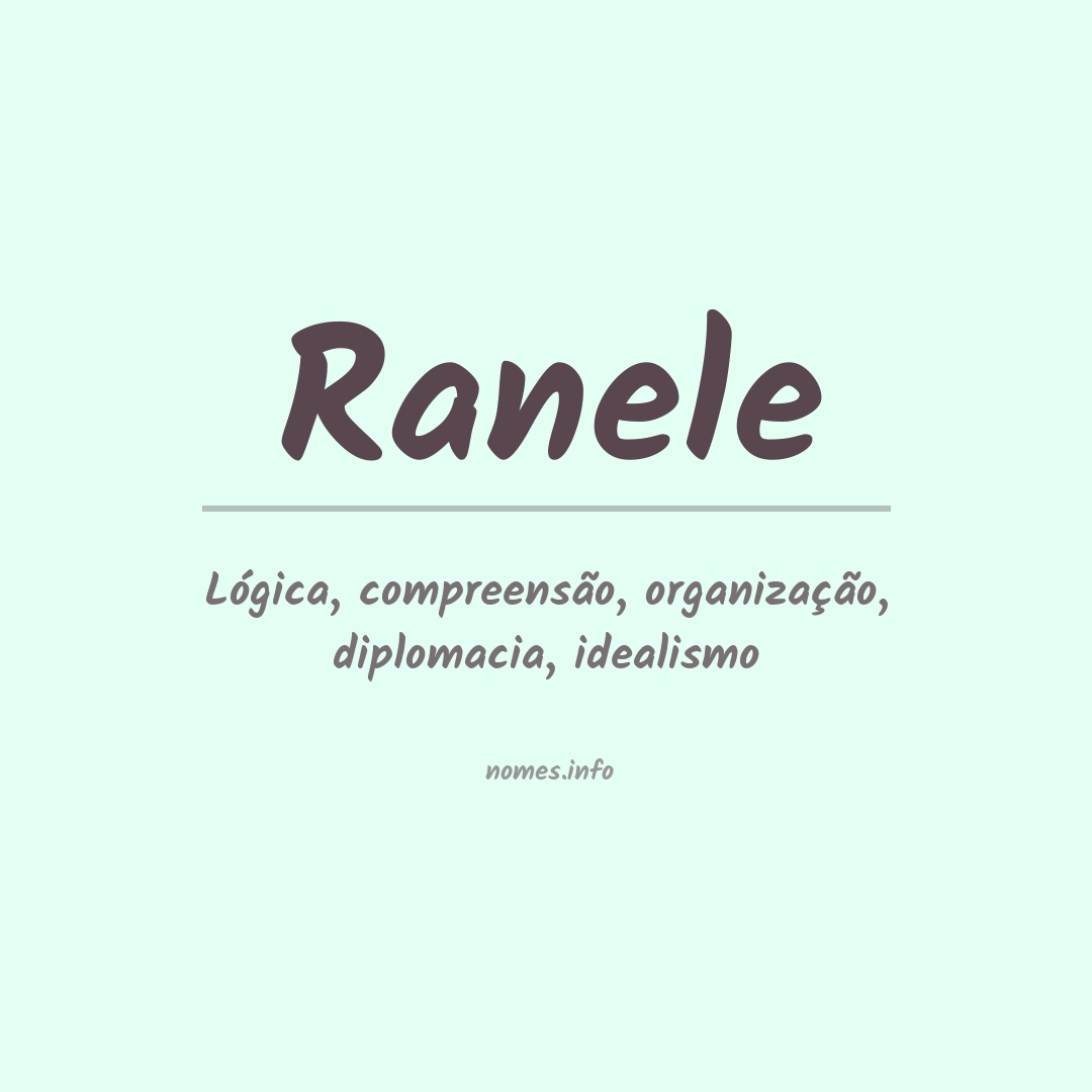 Significado do nome Ranele
