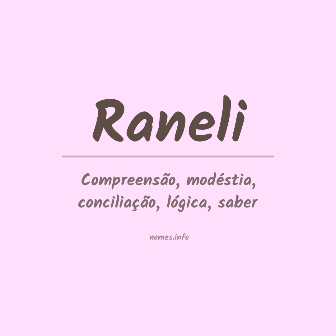 Significado do nome Raneli