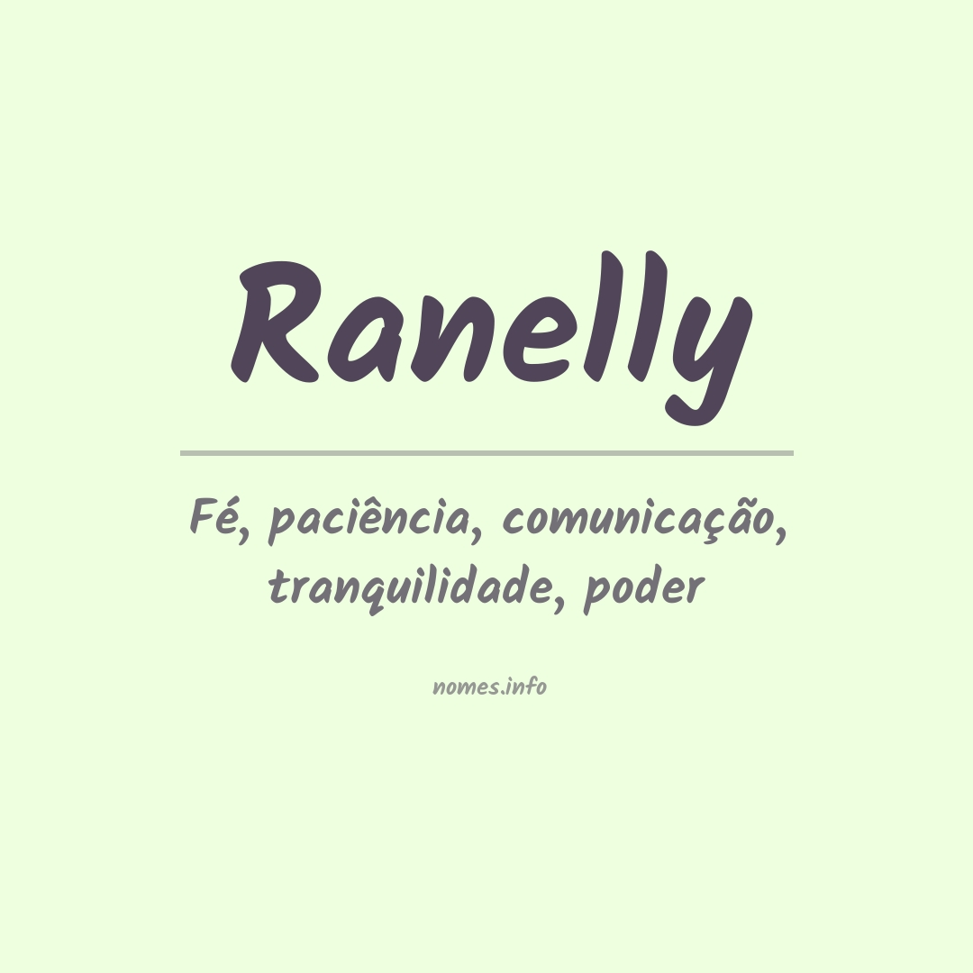 Significado do nome Ranelly