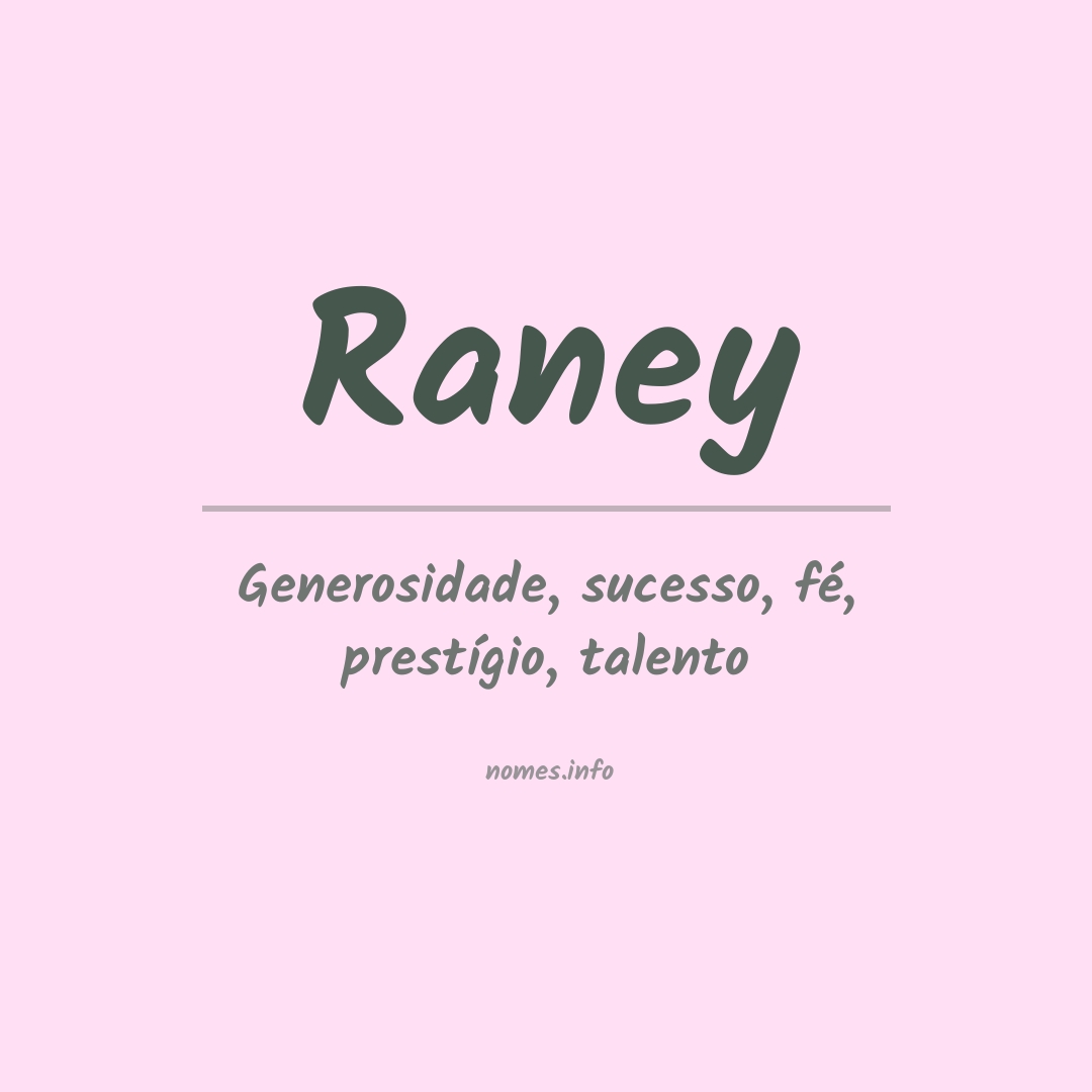 Significado do nome Raney