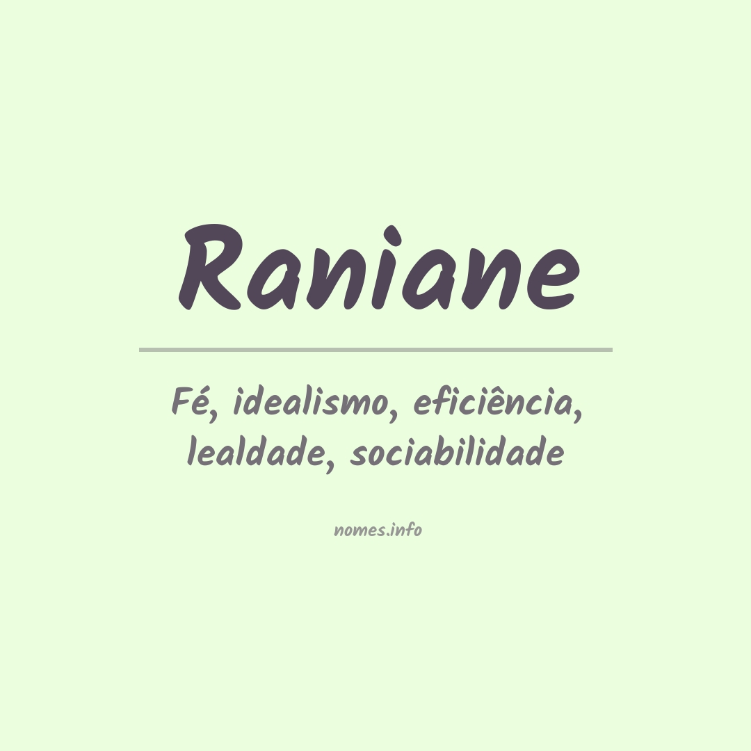 Significado do nome Raniane