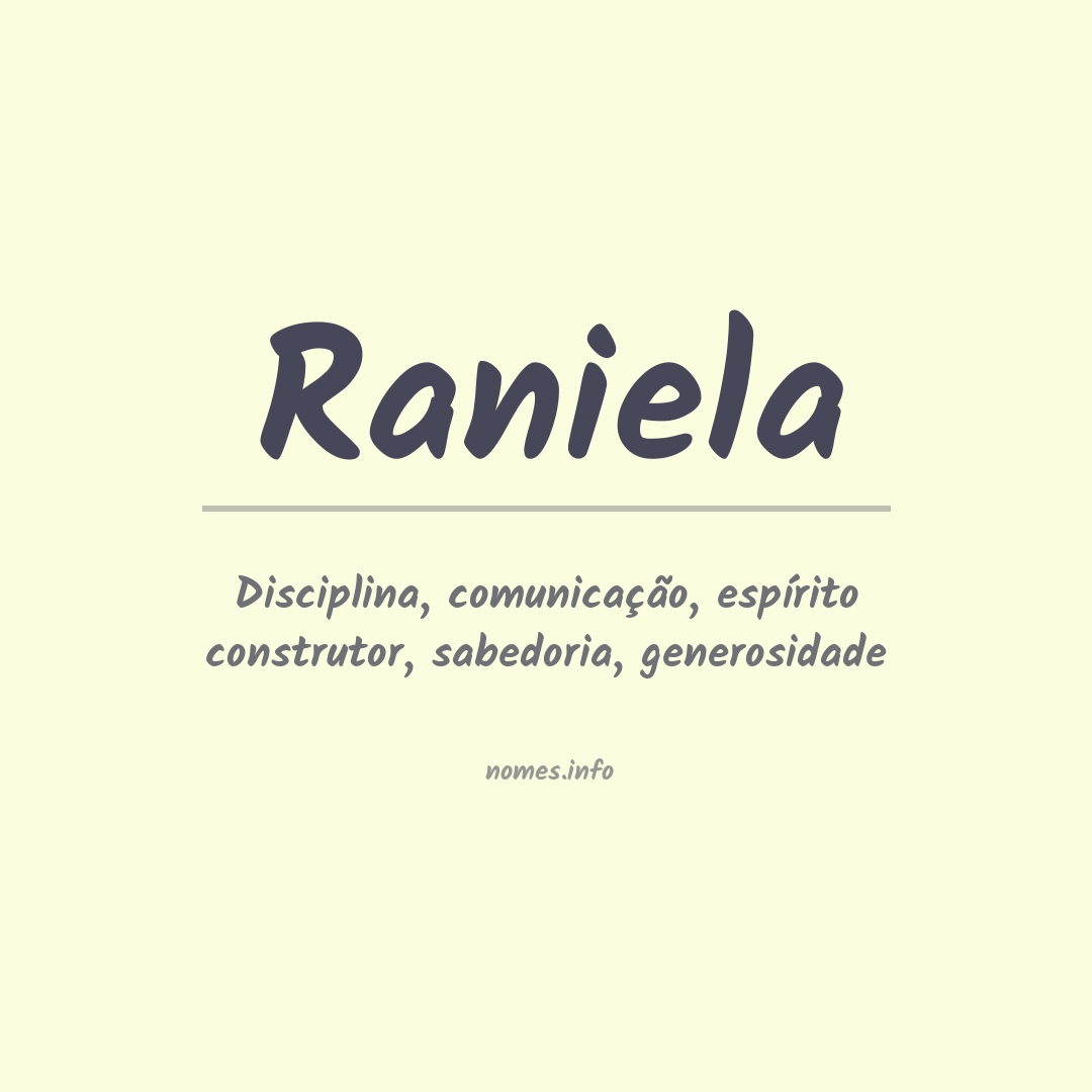 Significado do nome Raniela