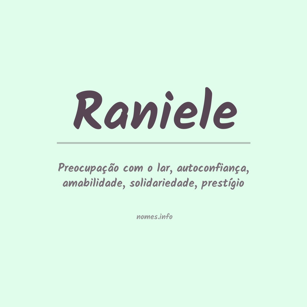 Significado do nome Raniele