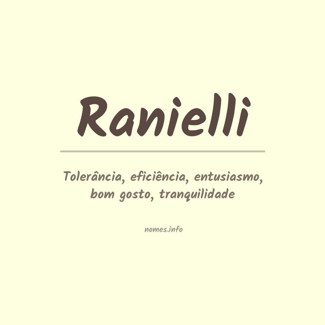 Significado do nome Ranielli