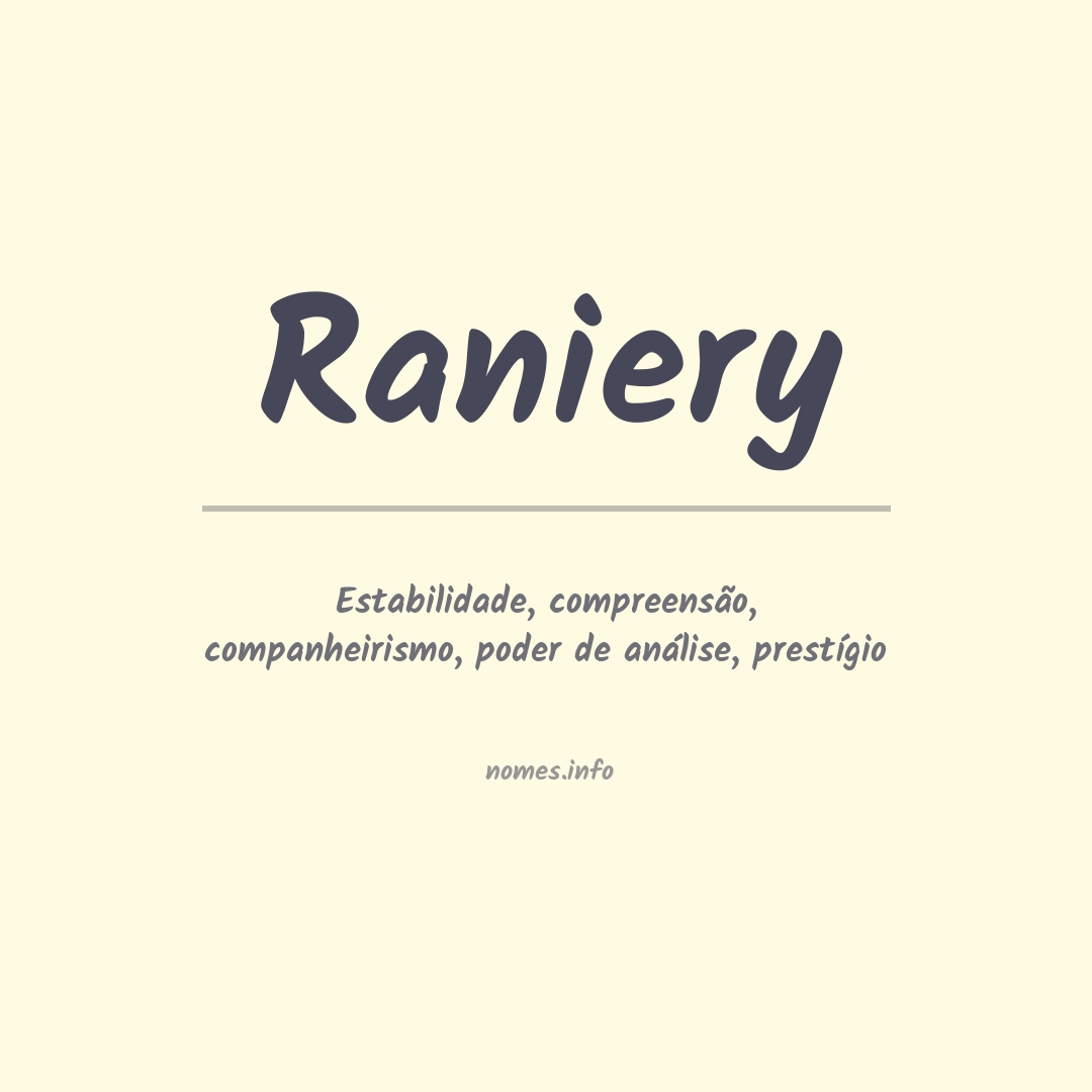 Significado do nome Raniery