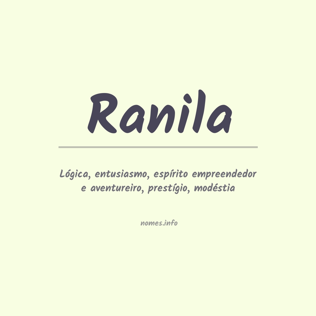 Significado do nome Ranila