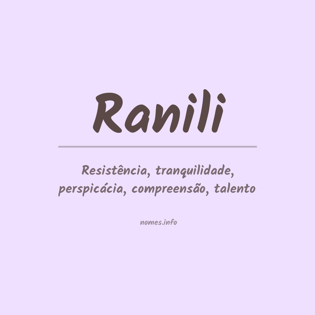 Significado do nome Ranili