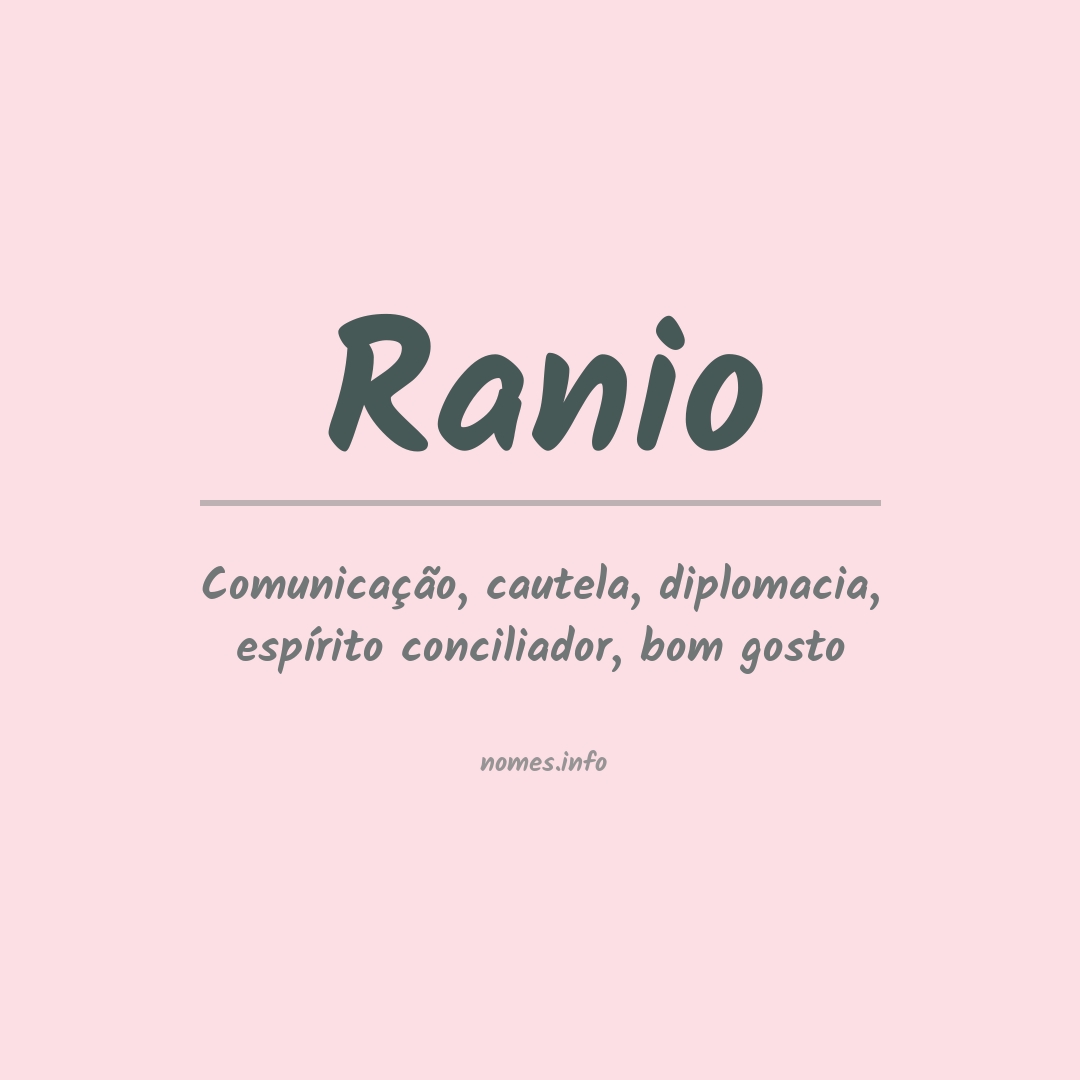 Significado do nome Ranio