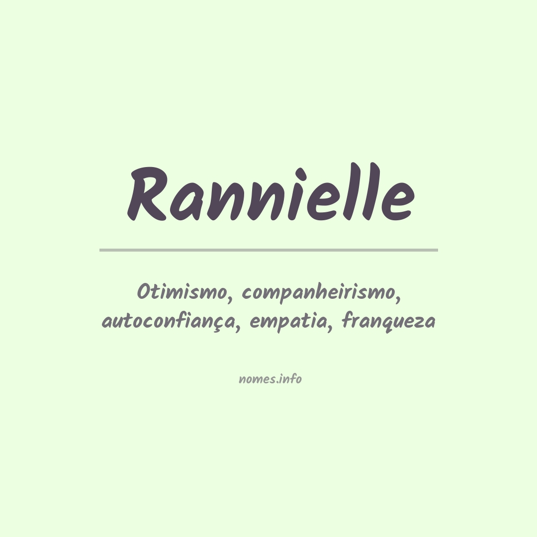 Significado do nome Rannielle