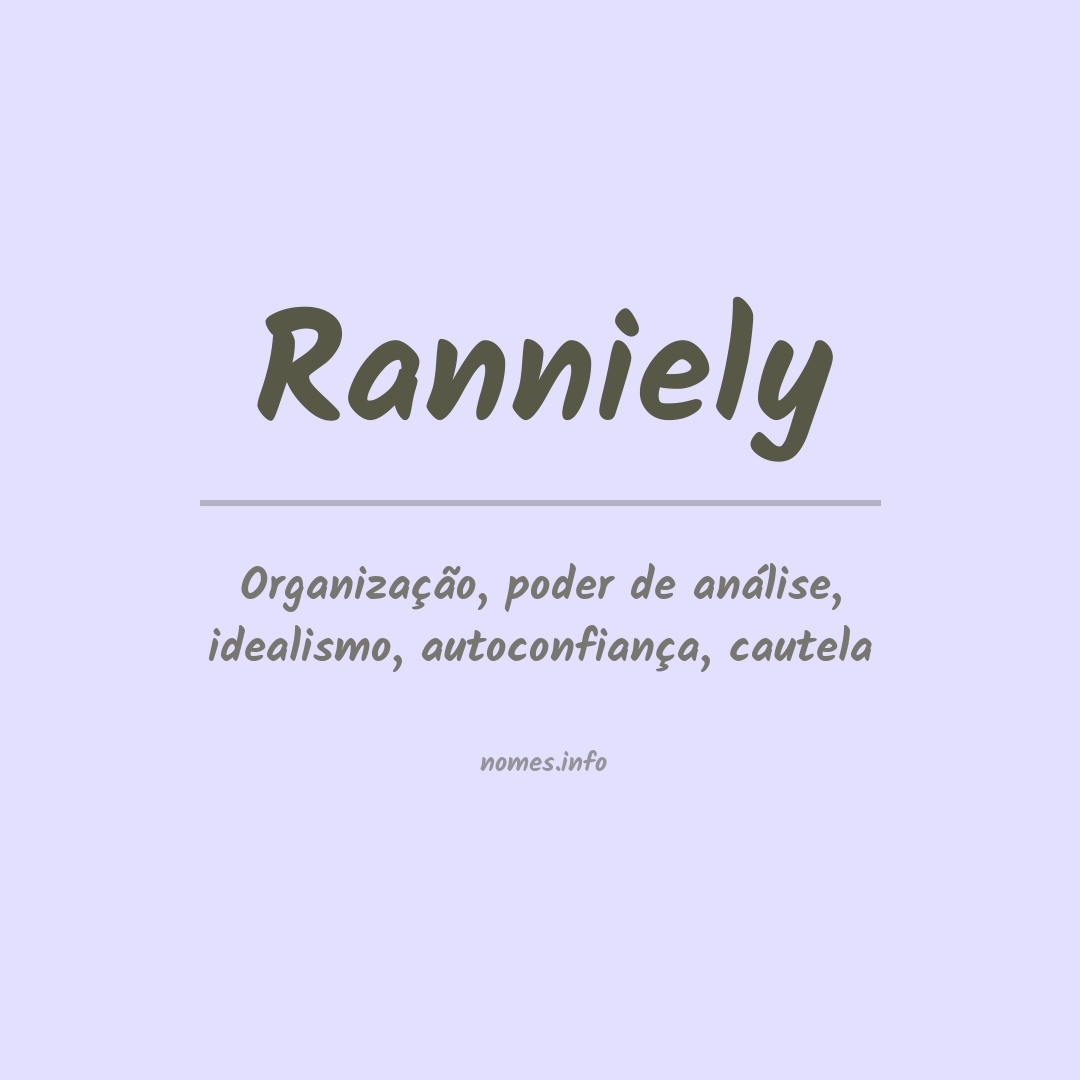 Significado do nome Ranniely