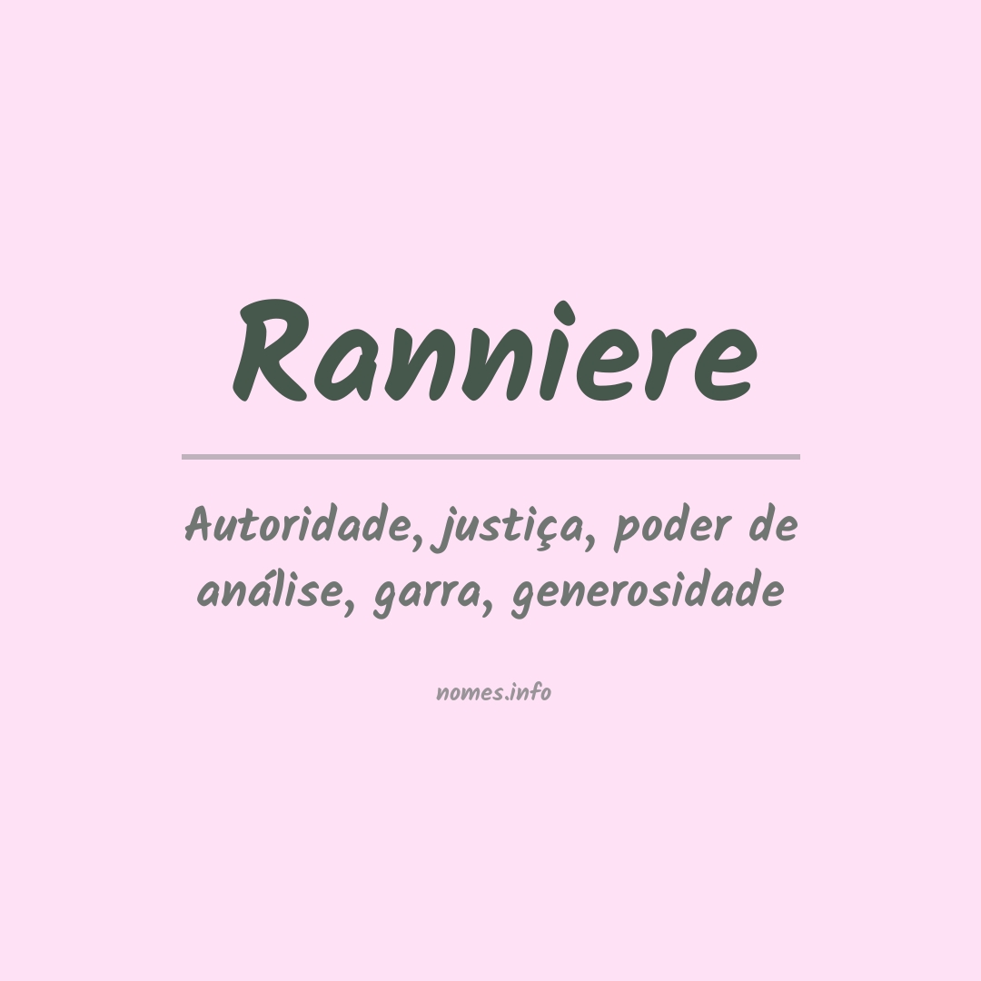 Significado do nome Ranniere