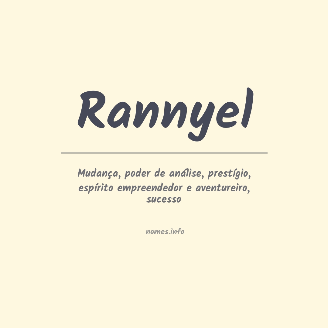 Significado do nome Rannyel