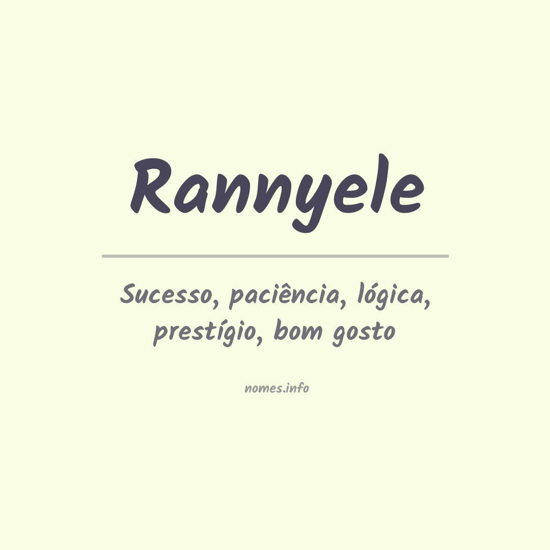 Significado do nome Rannyele