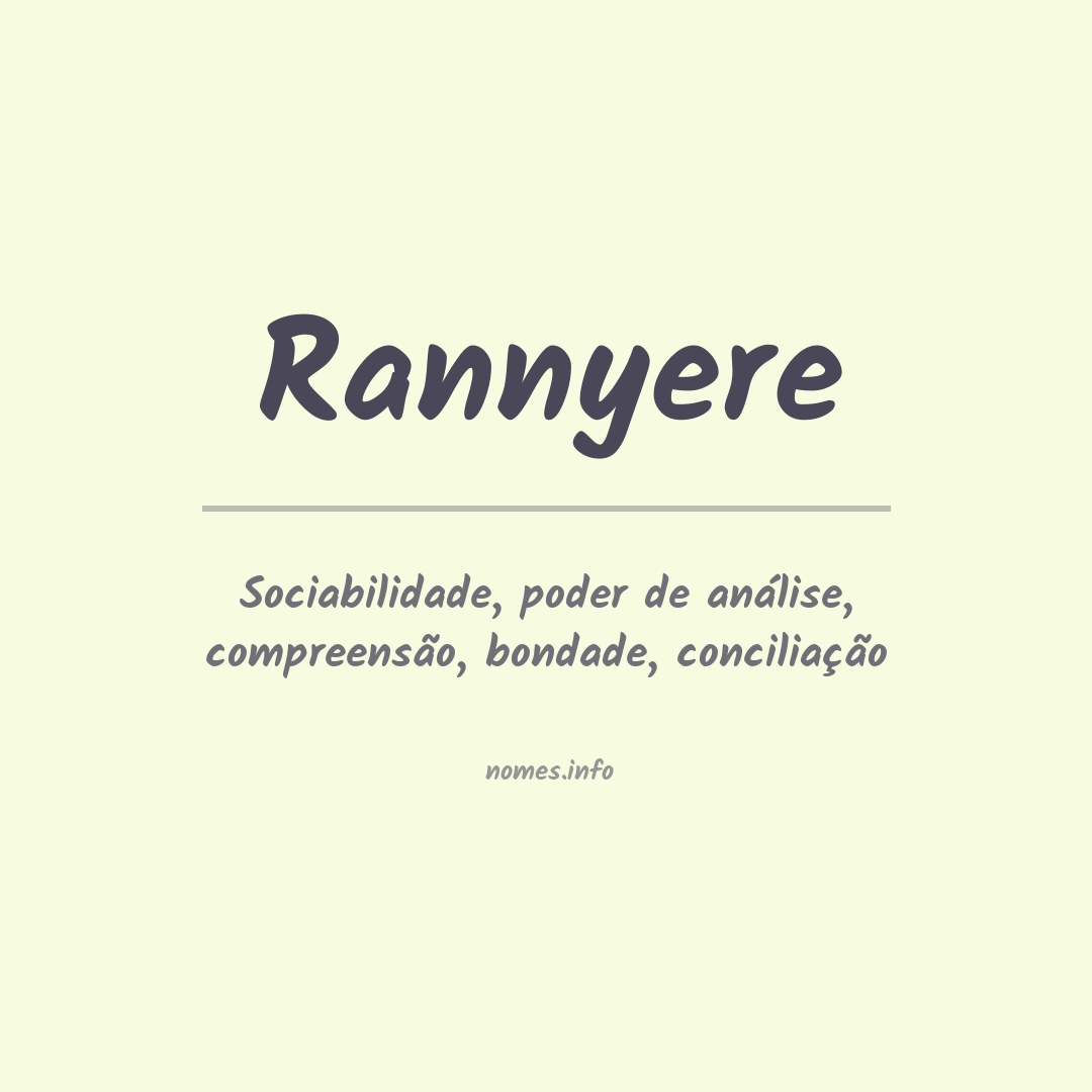 Significado do nome Rannyere
