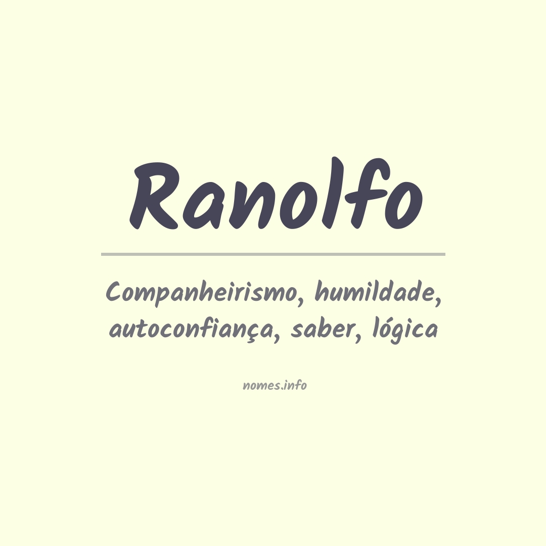 Significado do nome Ranolfo