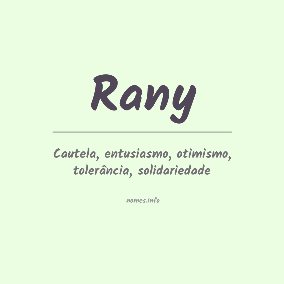 Significado do nome Rany