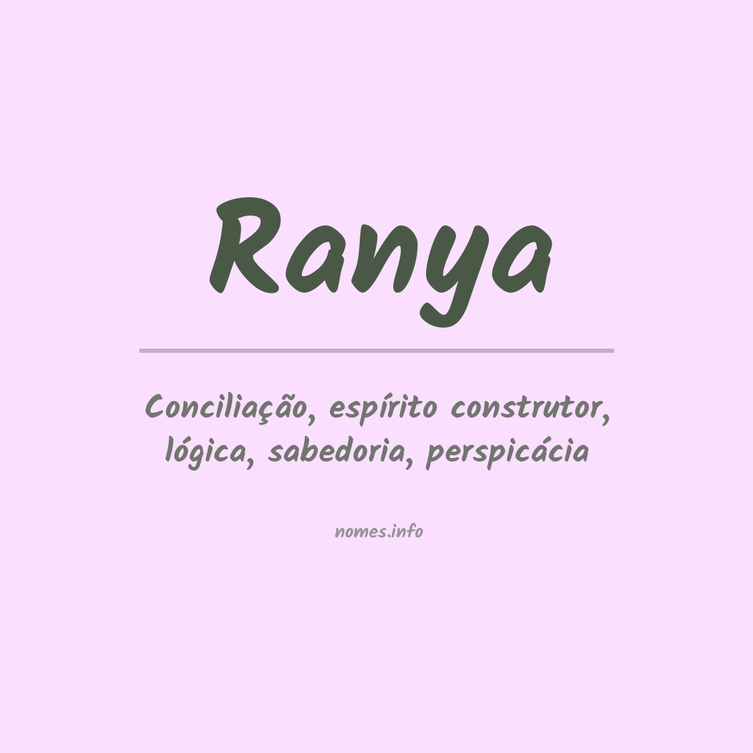 Significado do nome Ranya