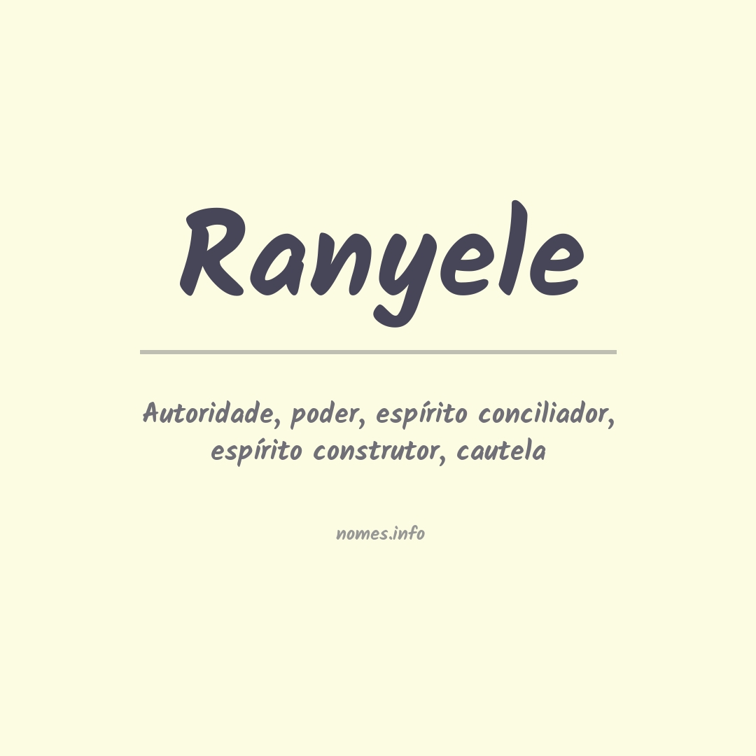 Significado do nome Ranyele