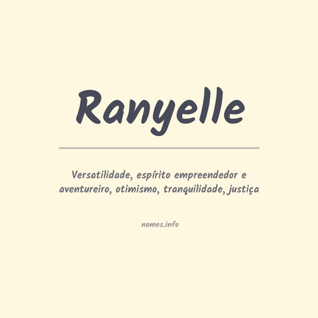 Significado do nome Ranyelle