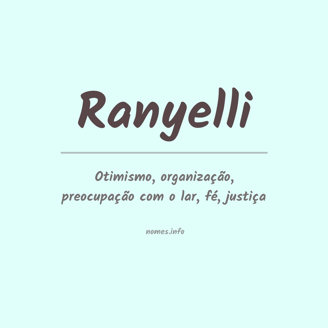 Significado do nome Ranyelli