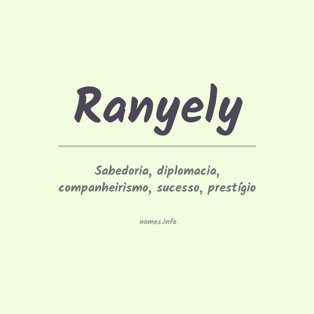 Significado do nome Ranyely