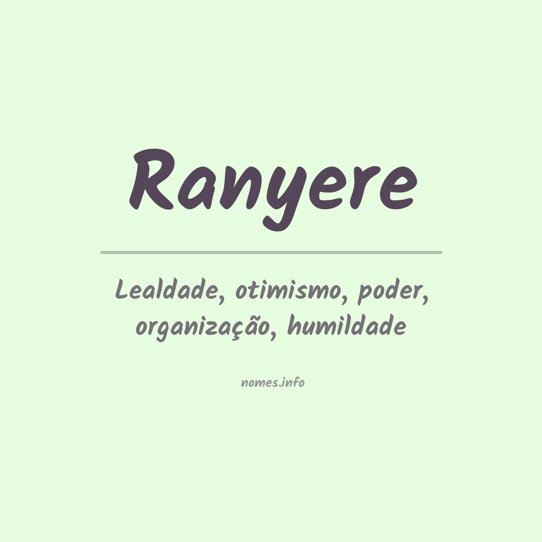 Significado do nome Ranyere