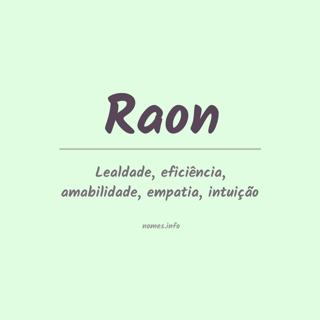 Significado do nome Raon