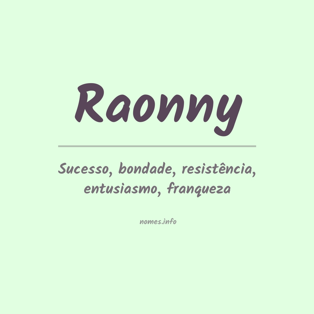 Significado do nome Raonny