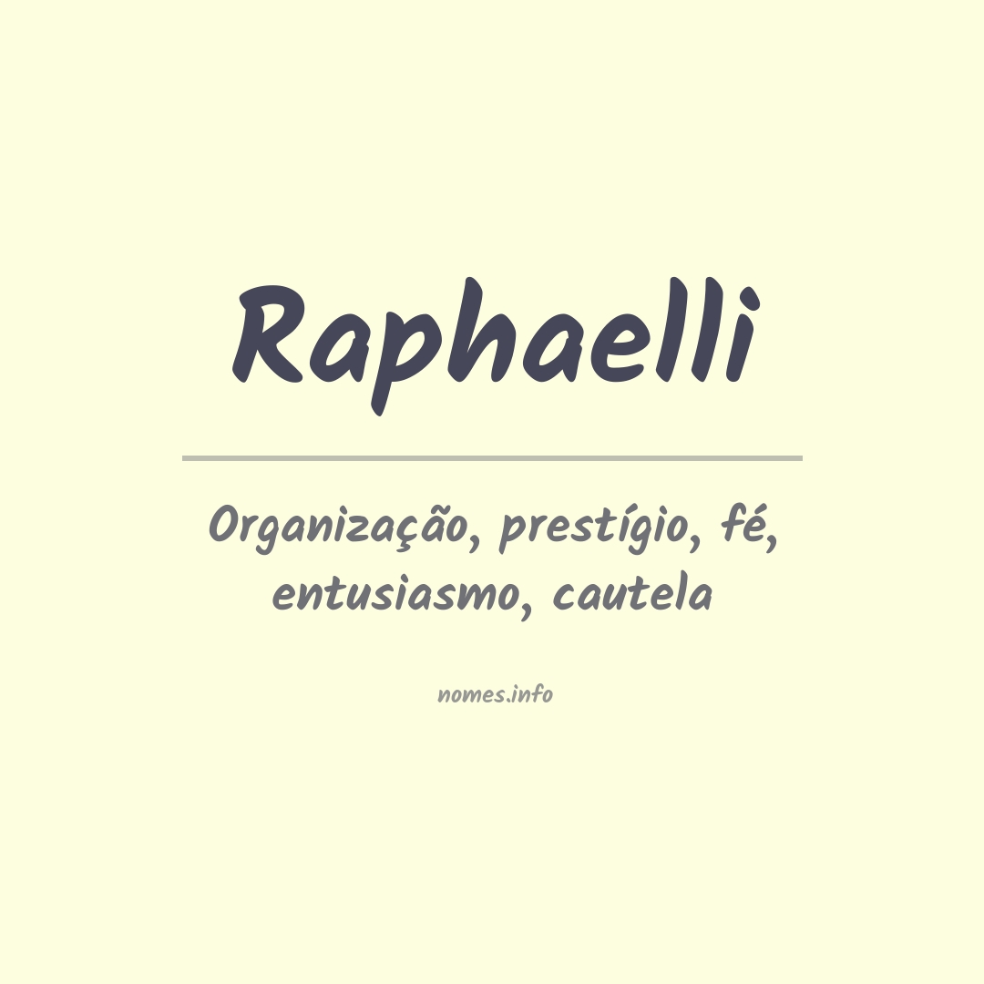 Significado do nome Raphaelli