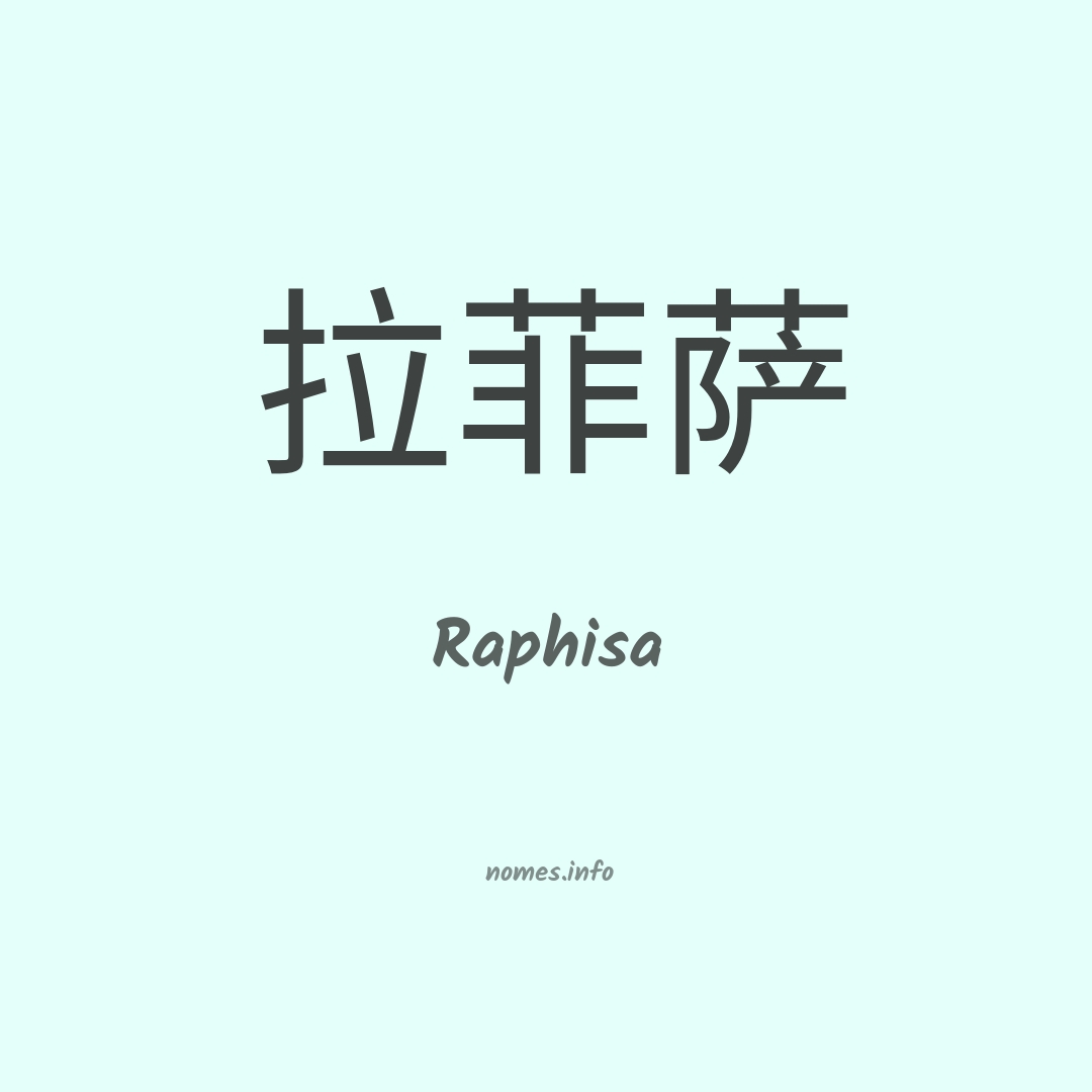Raphisa em chinês