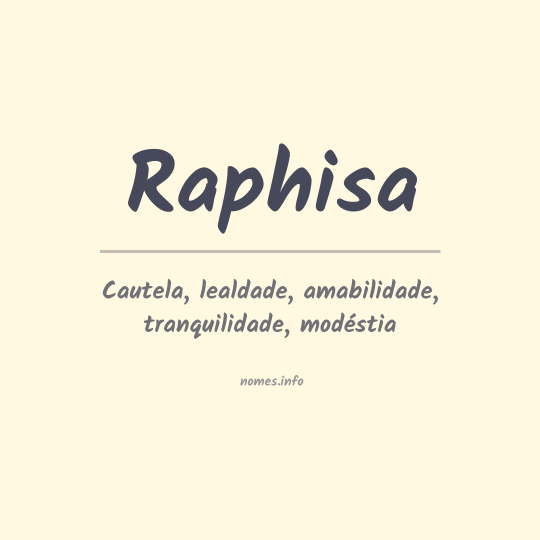Significado do nome Raphisa