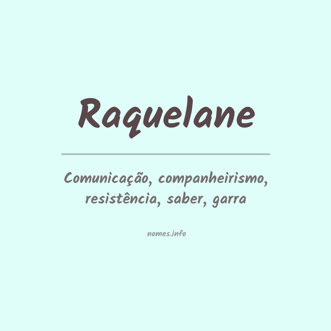 Significado do nome Raquelane