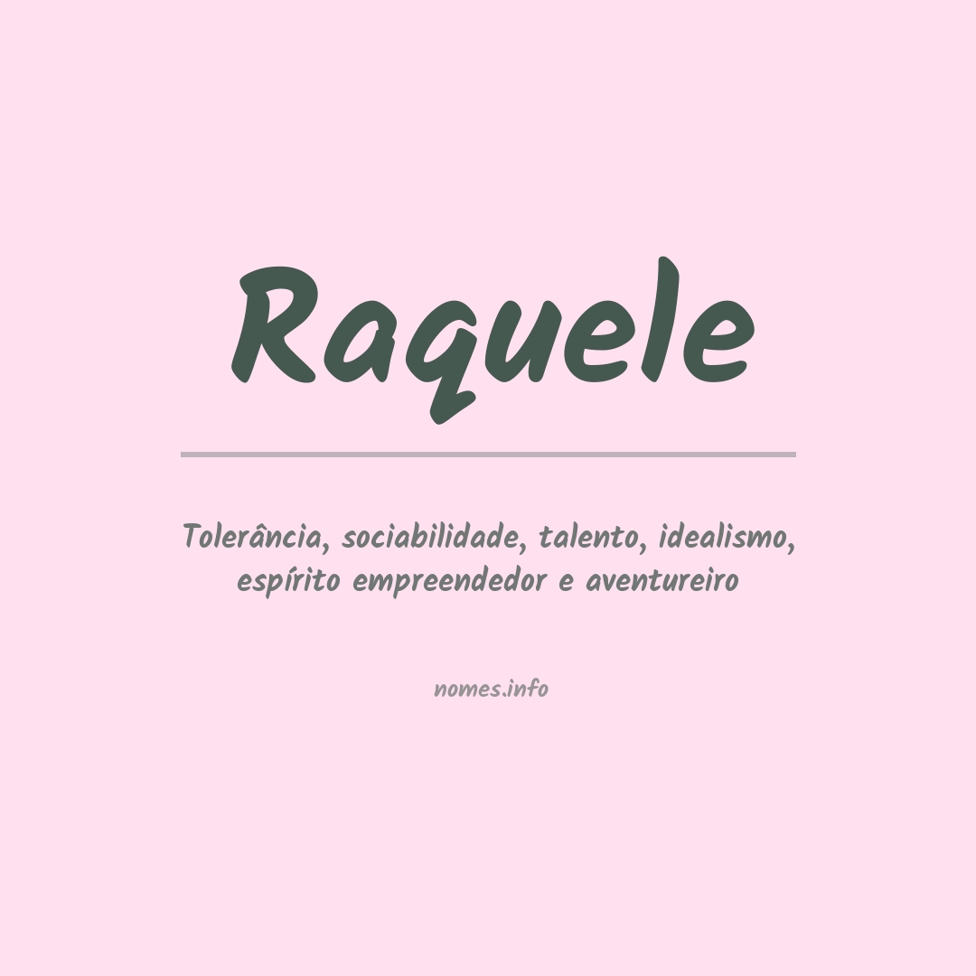 Significado do nome Raquele