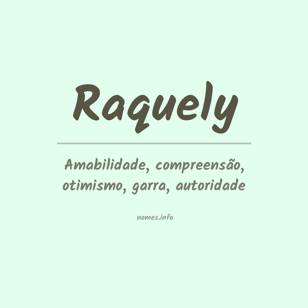 Significado do nome Raquely