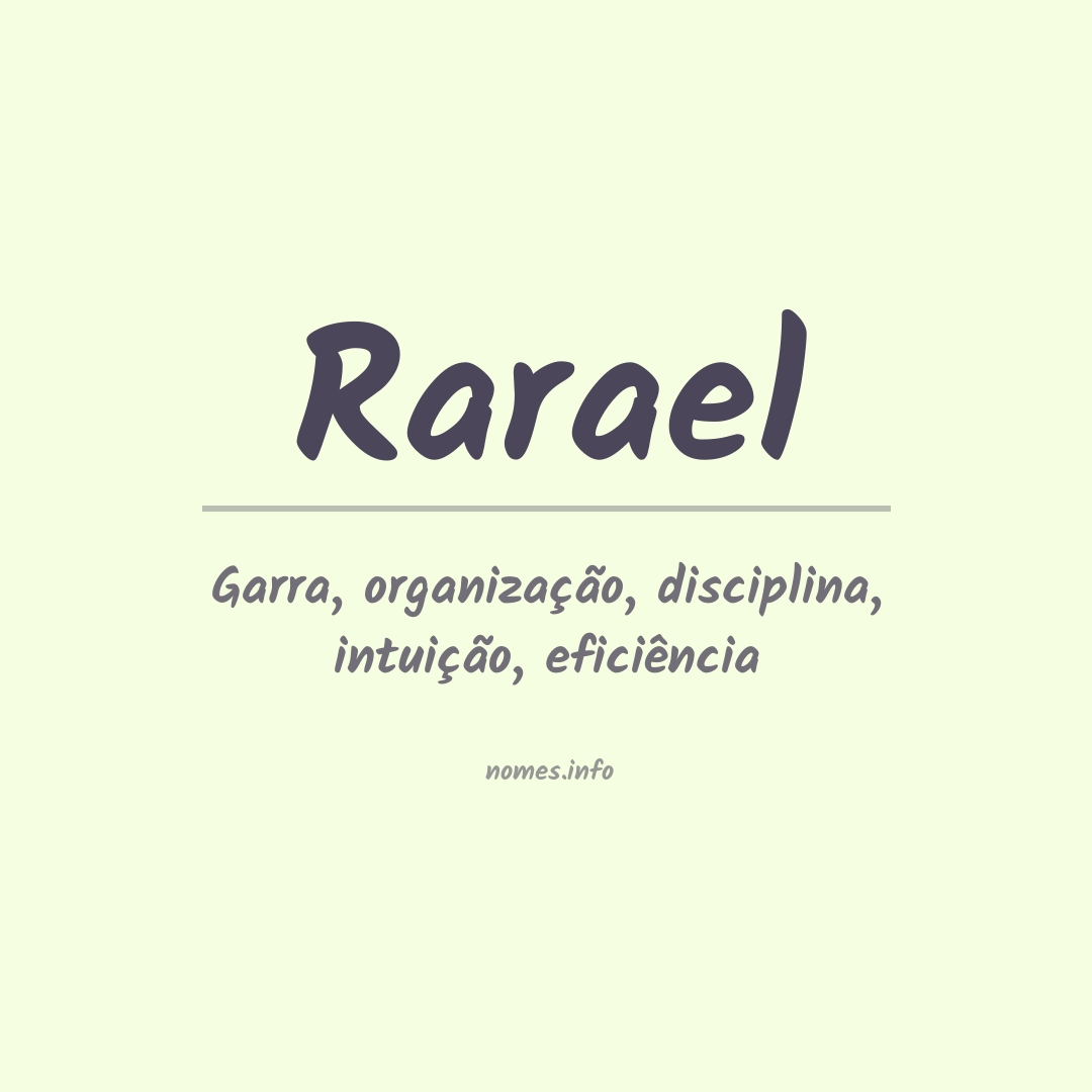 Significado do nome Rarael