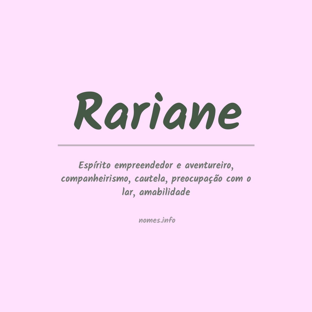 Significado do nome Rariane