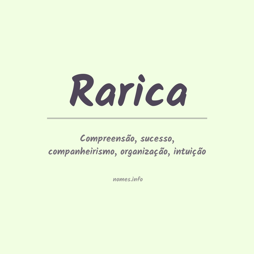 Significado do nome Rarica
